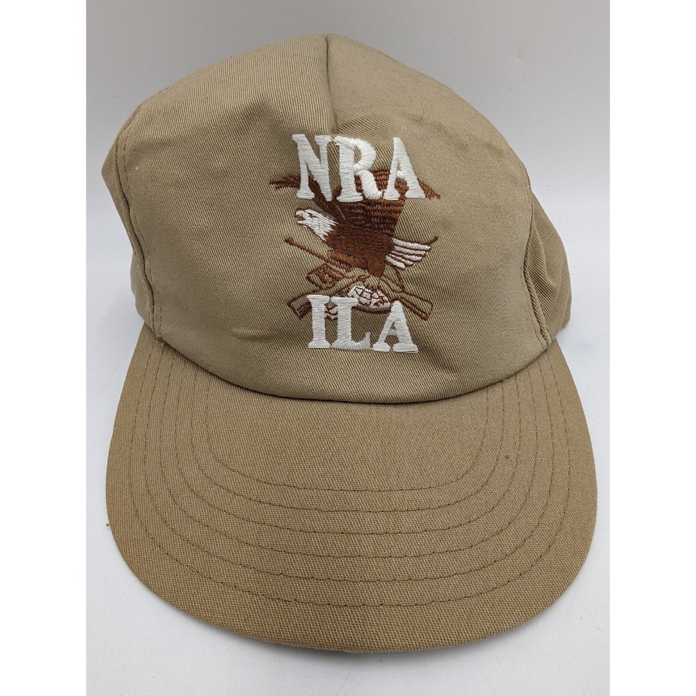 NRA ILA National Rifle Association Logo Tan Beige Hat Vintage Eagle Baseball Cap